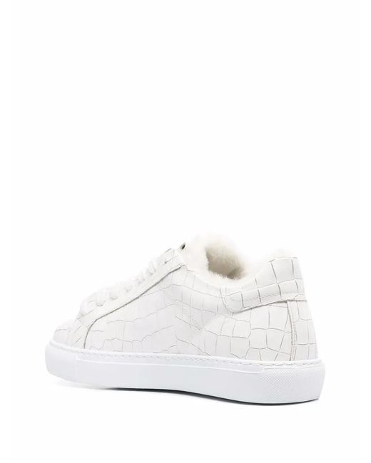 HIDE & JACK White Crocodile-Effect Low-Top Sneakers for men