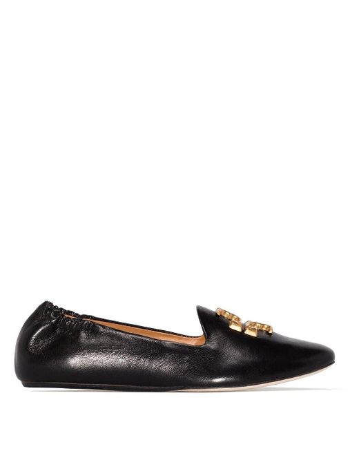 Tory Burch Eleanor Leather Loafers in Black - Lyst