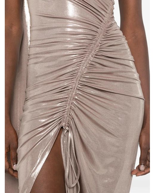 Atu Body Couture Natural One-Shoulder Ruched Maxi Dress
