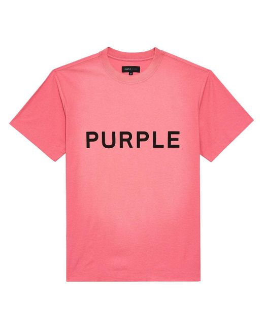 Purple Brand Pink Wordmark Cotton T-shirt for men