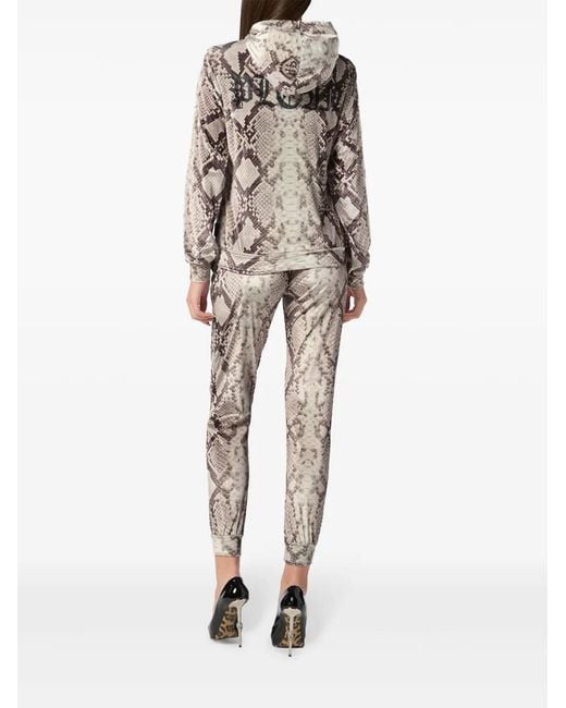 Philipp Plein Black Python-Print Tracksuit Set