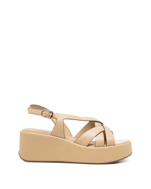 Bruno Premi Natural Cross-Strap Platform Sandals