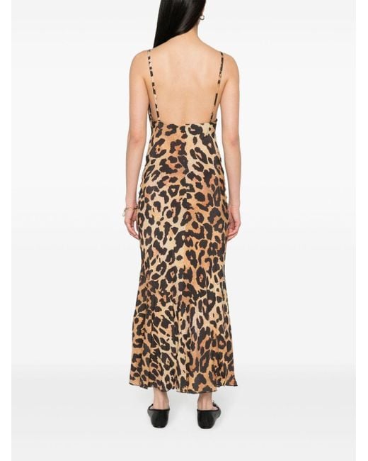 Robe longue à imprimé léopard Musier Paris en coloris Natural
