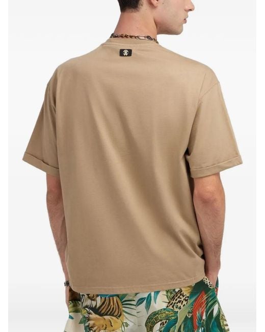 Roberto Cavalli Natural Logo-Patch T-Shirt for men