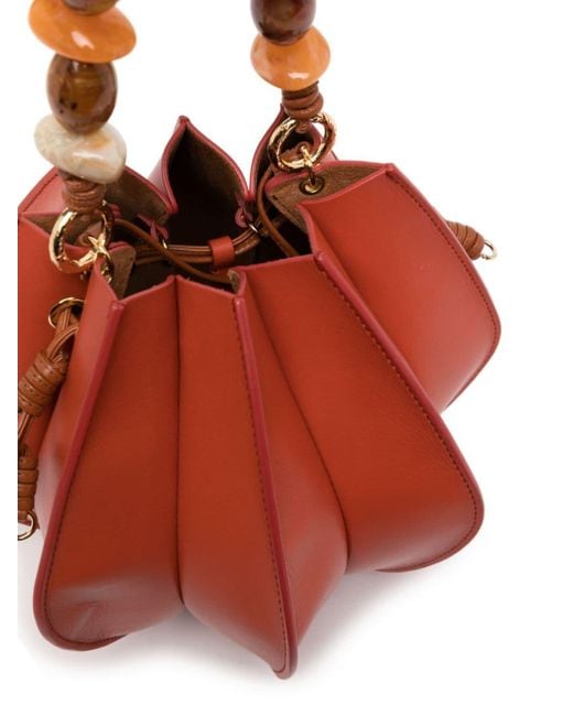 Ulla Johnson Lotus Flower Pochette Bucket Bag in Red | Lyst