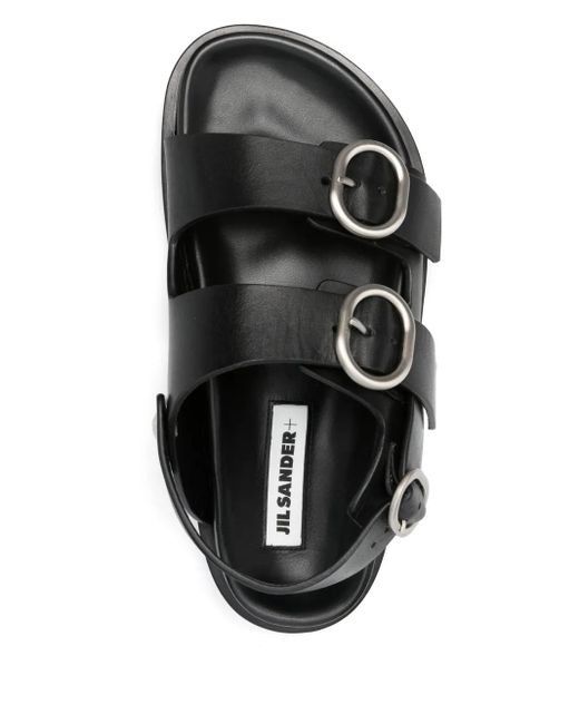 Jil Sander Black Leather Sandals