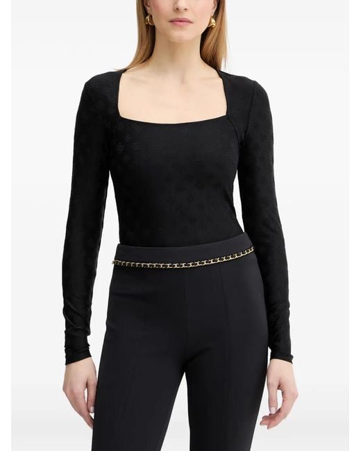 Guess Black Elleona Long-Sleeve Top