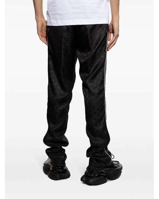 Dolce & Gabbana Black Dg Logo-Jacquard Silk Trousers for men