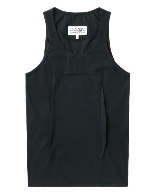 MM6 by Maison Martin Margiela Black Asymmetrical-Panel Tank Top