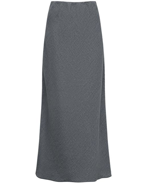 12 STOREEZ Gray A-line Linen Skirt