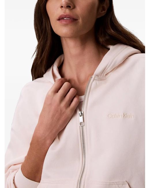 Calvin Klein White Zip-Up Hoodie