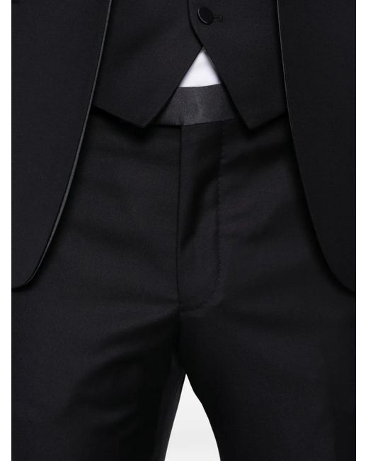 Tagliatore Black Shawl Collar Single-Breasted Suit (Set Of Three) for men
