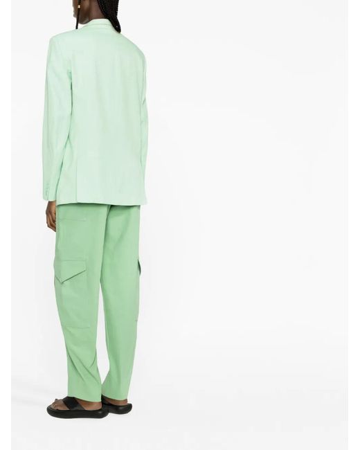 Stella McCartney Green Peak-Lapels Double-Breasted Blazer