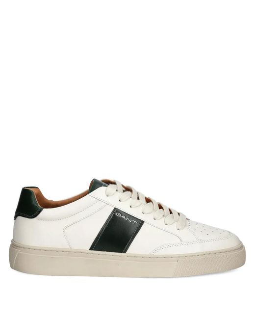 Gant White Mc Julien Leather Sneakers for men