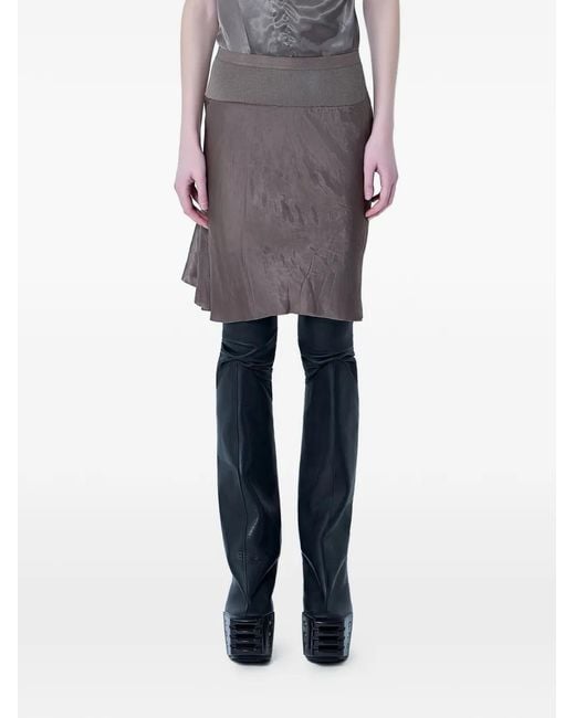 Rick Owens Black Mini Ribbed-Waistband Skirt