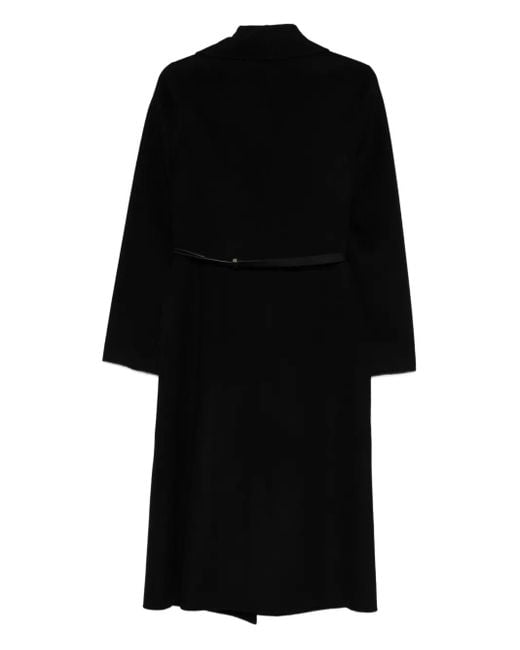 Liska Black Belted Long Coat