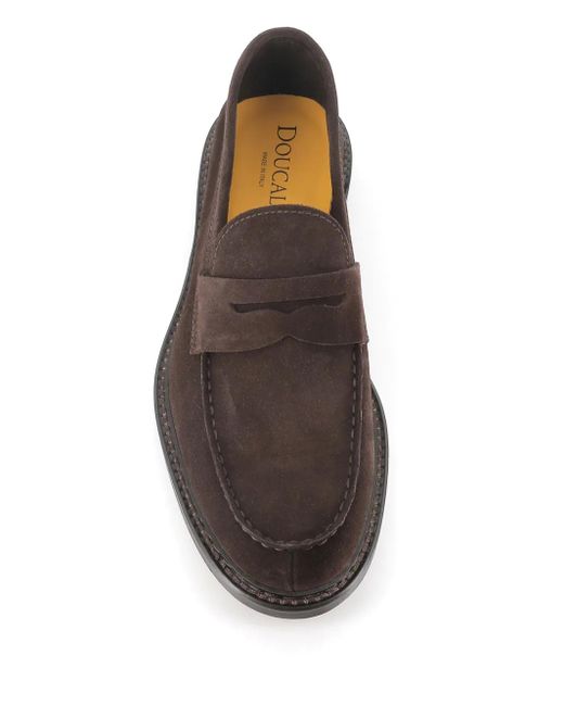 Doucal's Brown Suede Loafers for men