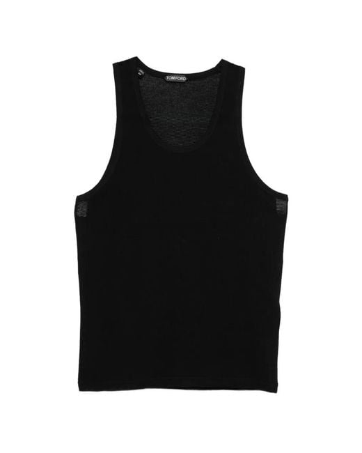 Tom Ford Black Round-Neck Tank for men