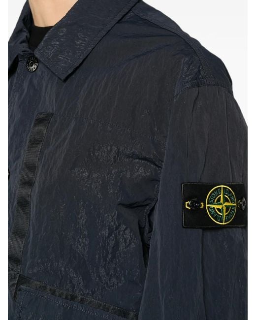 Stone Island Blue Logo-Patch Jacket for men
