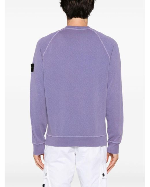 Stone Island Purple Compass-badge Cotton Sweatshirt for men