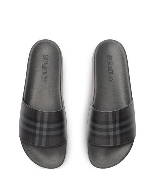 Burberry White Check Slides for men