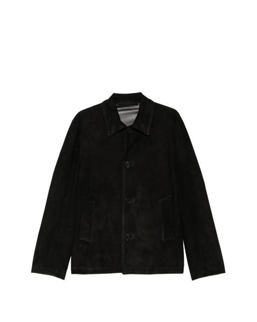 Salvatore Santoro Black Chemise En Daim for men