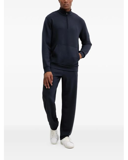 EA7 Blue Logo-Patch Sweatshirt for men