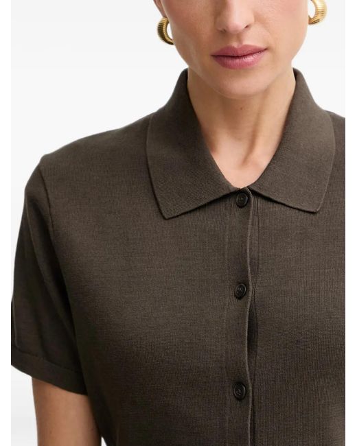 Marc O' Polo Black Short-Sleeve Button-Up Cardigan