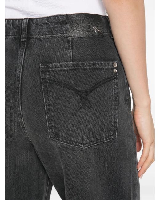 Patrizia Pepe Gray Washed Raw-Cut Jeans