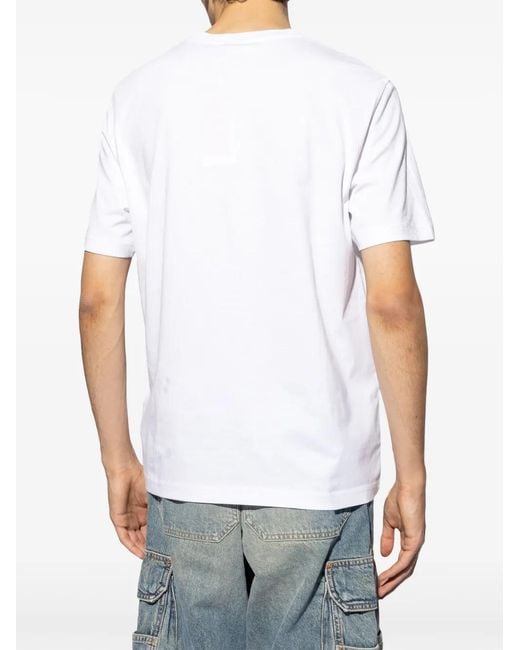 DIESEL White Logo-Print Cotton T-Shirt for men