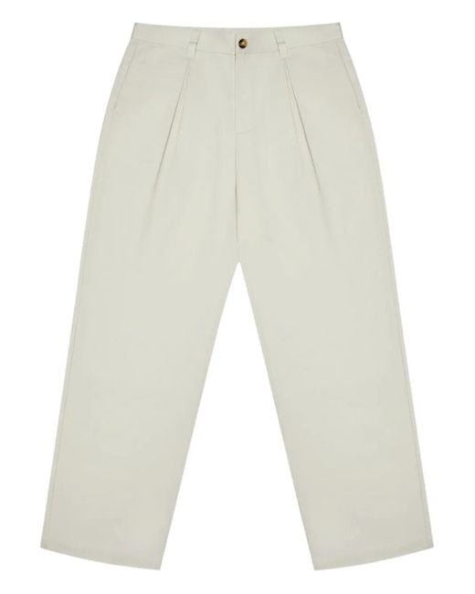 Malbon Golf White Pleated Trousers for men