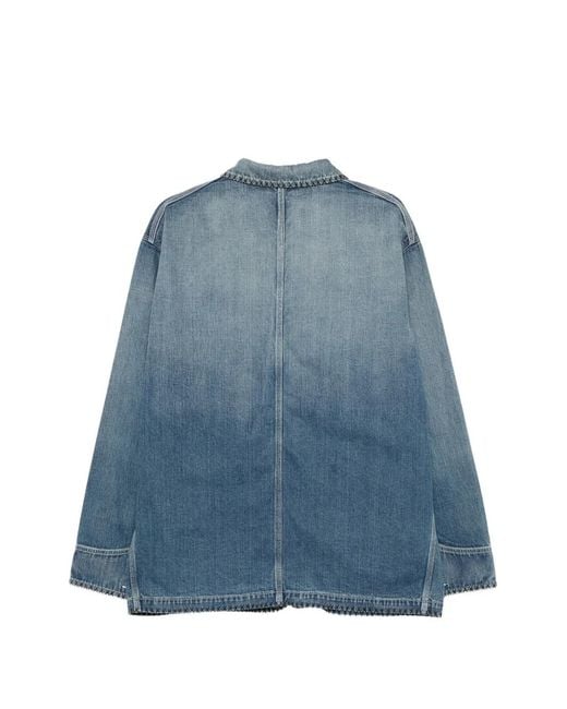 KHOKI Blue Button-Up Denim Jacket for men