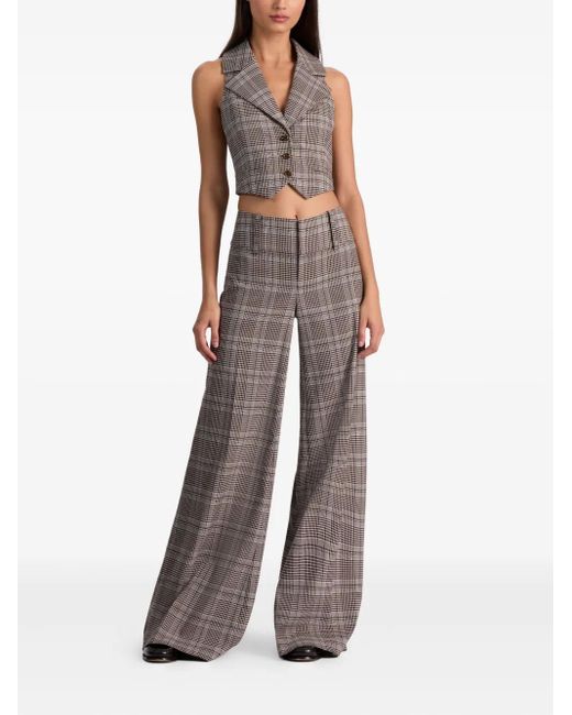 Alice + Olivia Gray Donna Checked Waistcoat