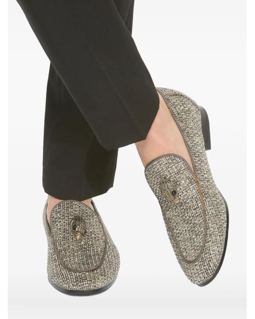 Kurt Geiger Gray Hugh Eagle Flat Loafers for men