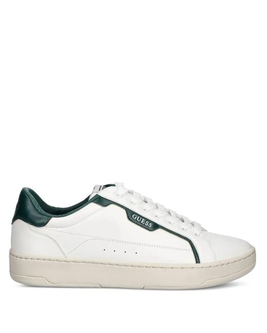 Guess Brown Panelled Leather Sneakers for men