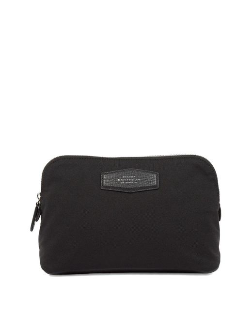 Smythson Black Norton Travel Pouch