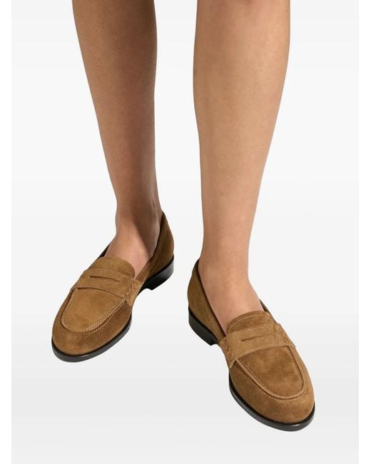 Aeyde Brown Oscar Suede Loafers