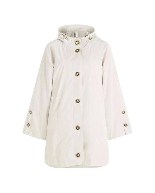 Betty Barclay White Hooded Button-Fastening Jacket