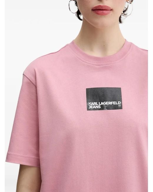 Karl Lagerfeld Pink Robe Courte À Franges