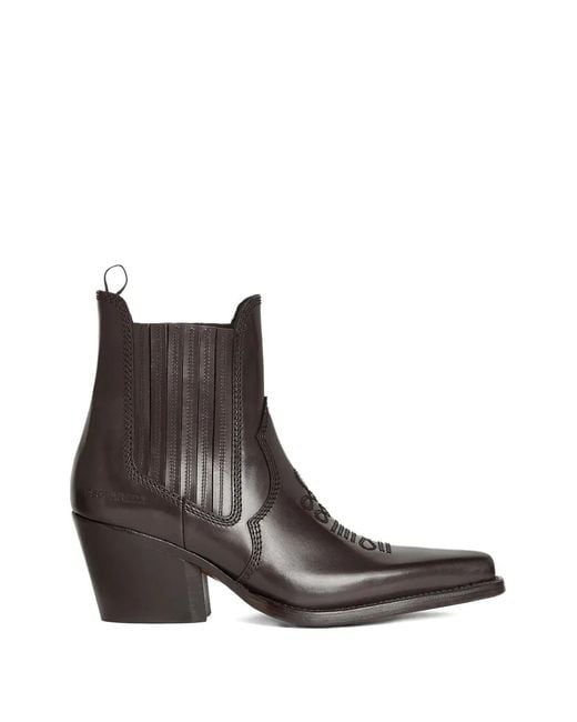 DSquared² Brown Western Dd Heeled Ankle Boots for men