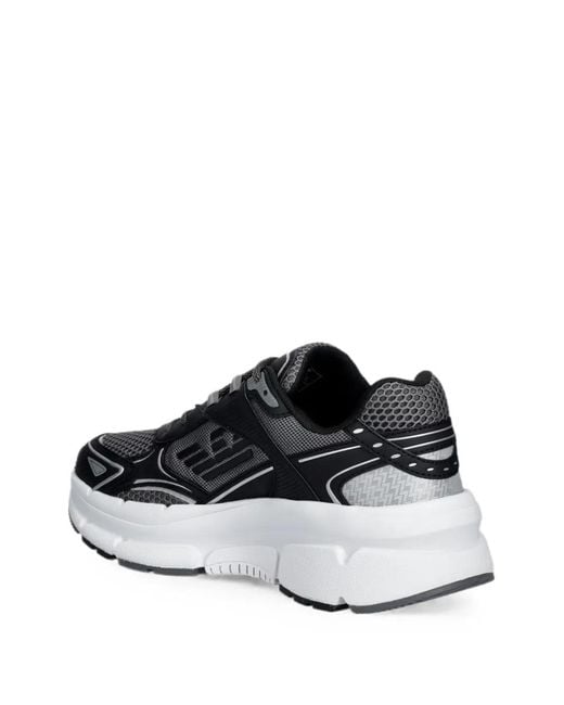 EA7 Black Logo-Print Mesh Sneakers