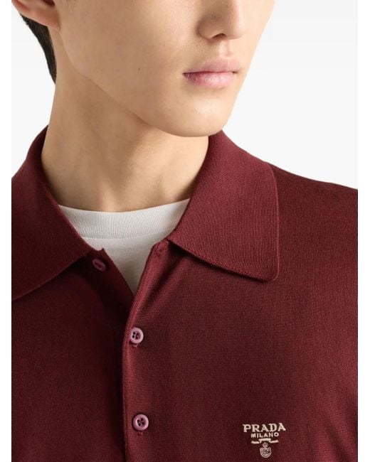 Prada Klassisches Poloshirt in Red für Herren
