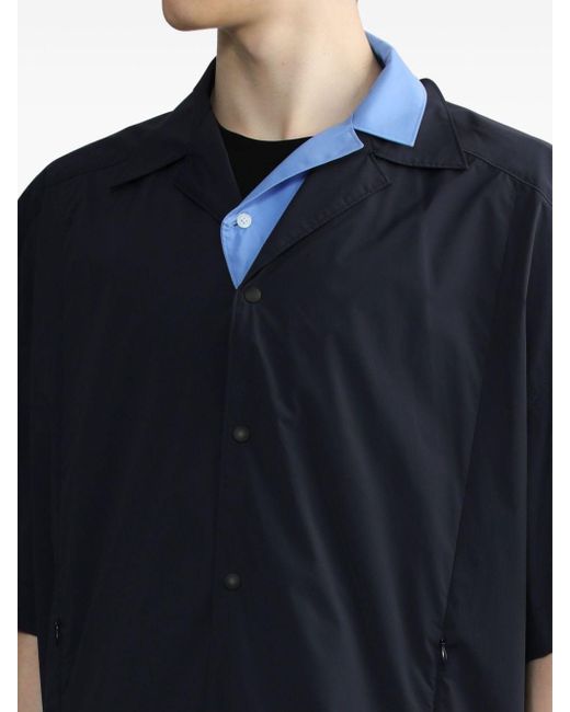 Kolor Overhemd Met Contrasterende Kraag in het Blue voor heren