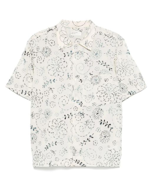 Universal Works White Embroidered Shirt for men