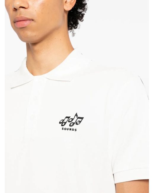 KENZO White Logo-Embroidered Polo Shirt for men