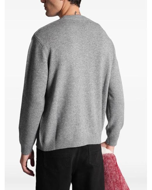 Maison Kitsuné Gray Crew-Neck Sweater for men