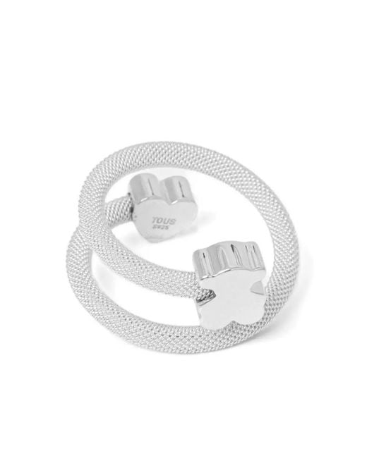 Tous White Heart-Motif Ring