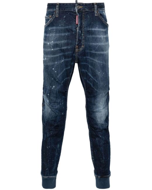 Jeans sportivi slim con effetto vissuto di DSquared² in Blue da Uomo