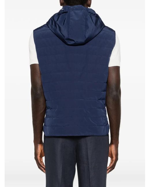 Brunello Cucinelli Blue Down Vest for men