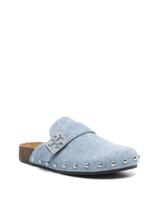 Tory Burch Blue Mellow Stud Mules